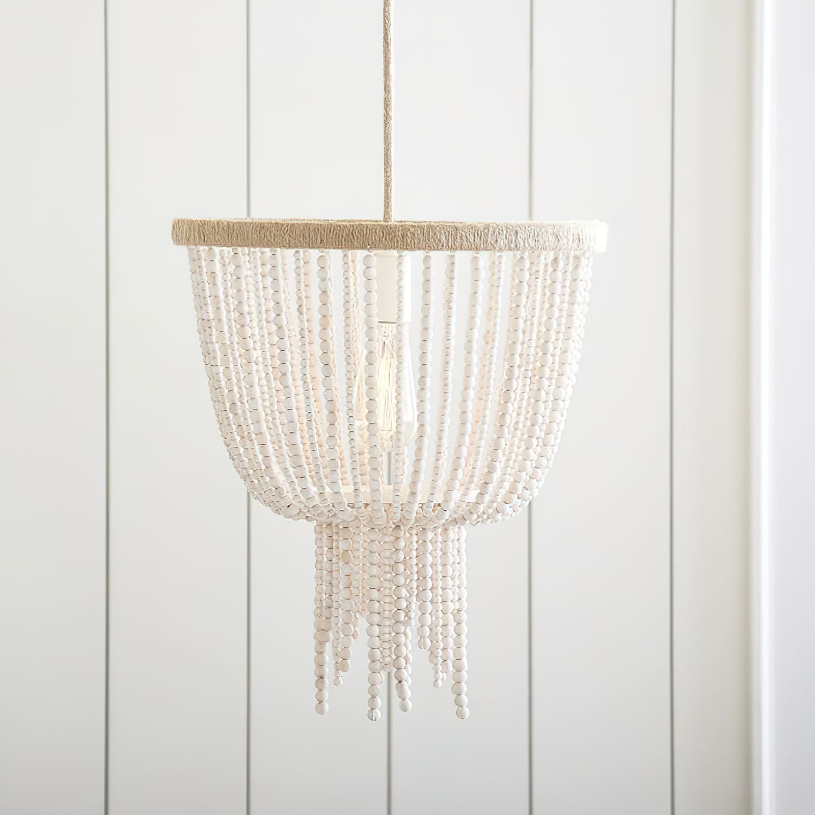 Himinuvyi Modern Beaded Wooden Rope Metal Chandelier - Neutralighting