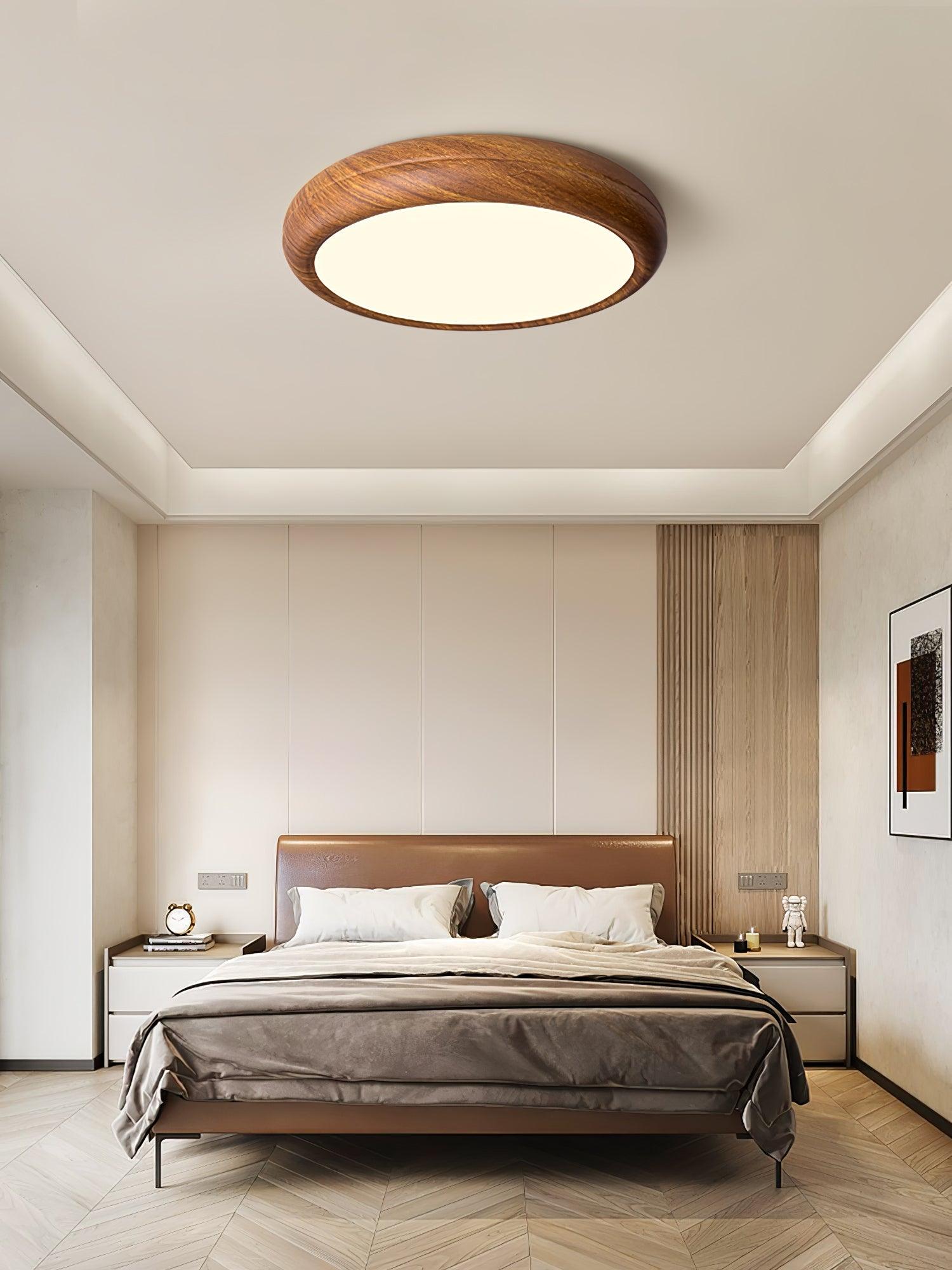 Orbis Wood Wood Grain Round Ceiling Light - Neutralighting