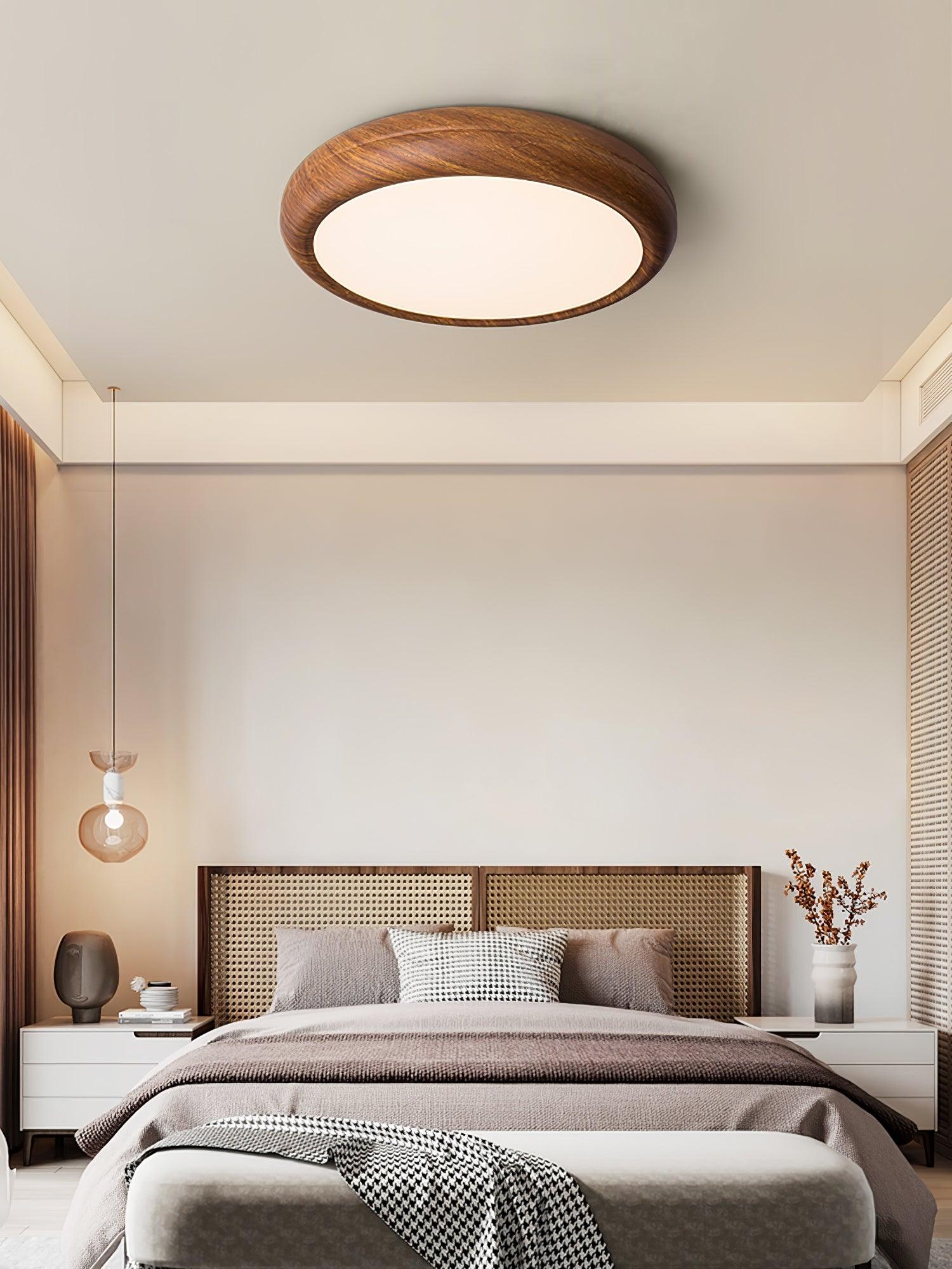 Orbis Wood Wood Grain Round Ceiling Light - Neutralighting