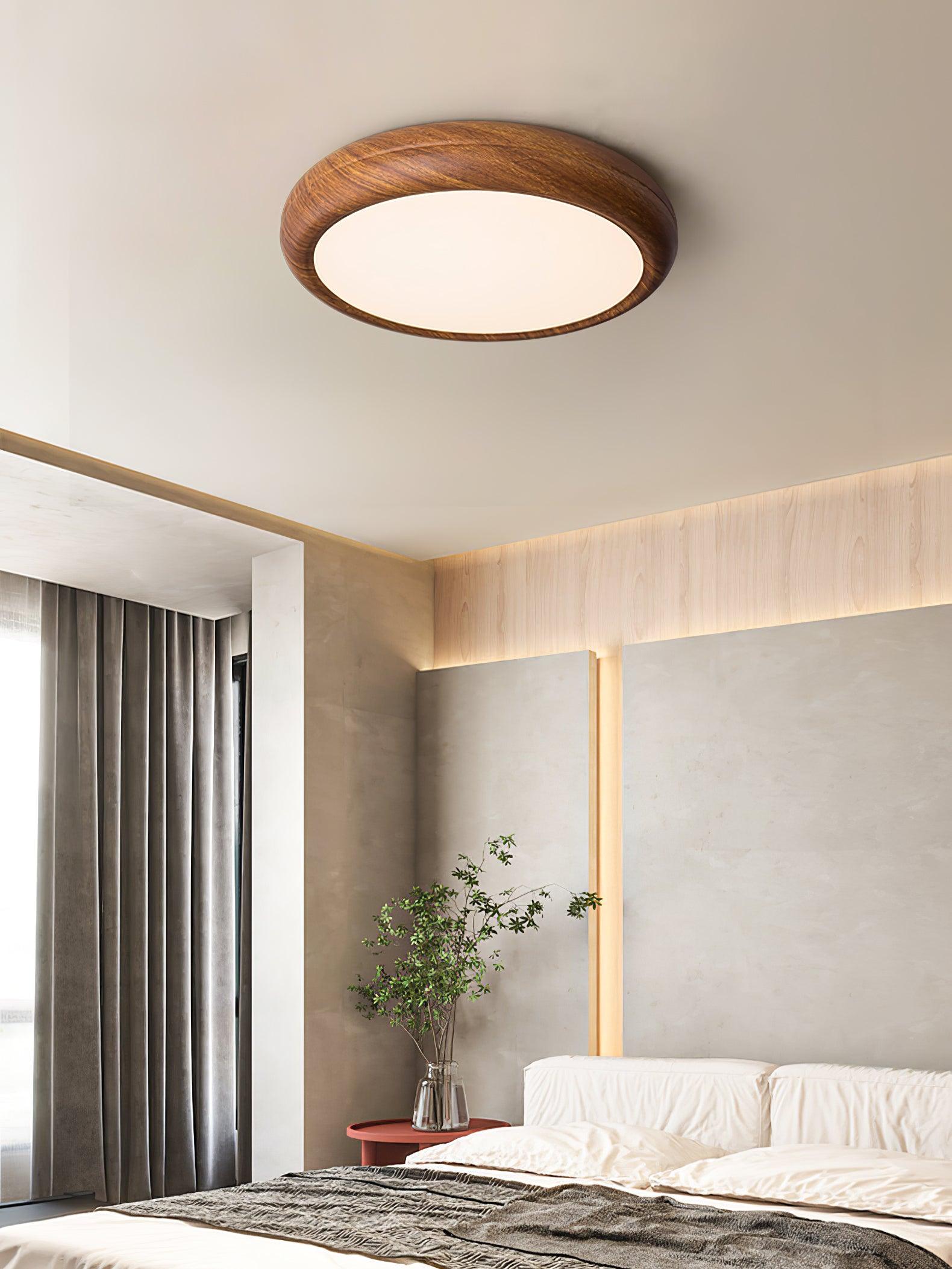 Orbis Wood Wood Grain Round Ceiling Light - Neutralighting