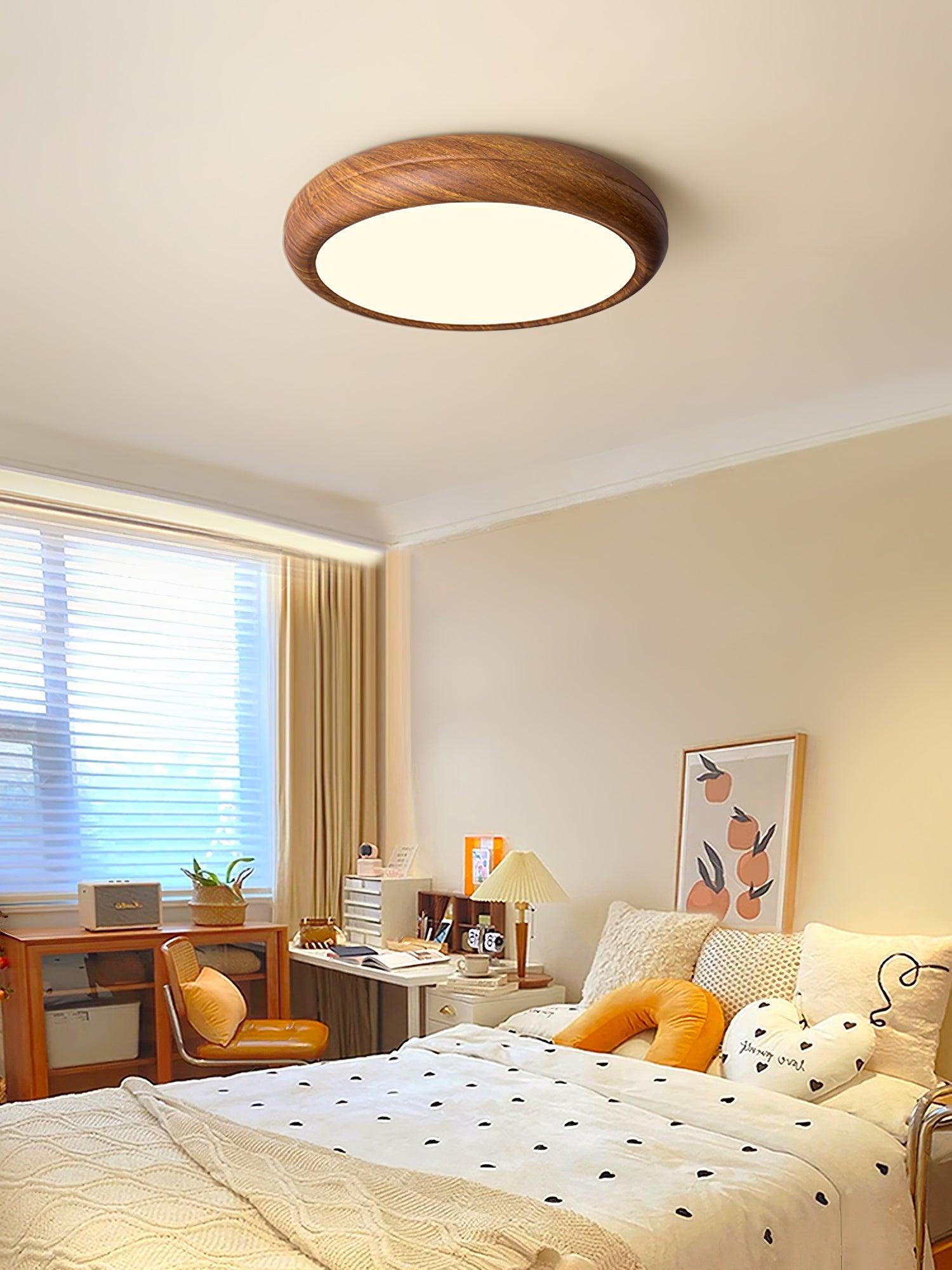 Orbis Wood Wood Grain Round Ceiling Light - Neutralighting