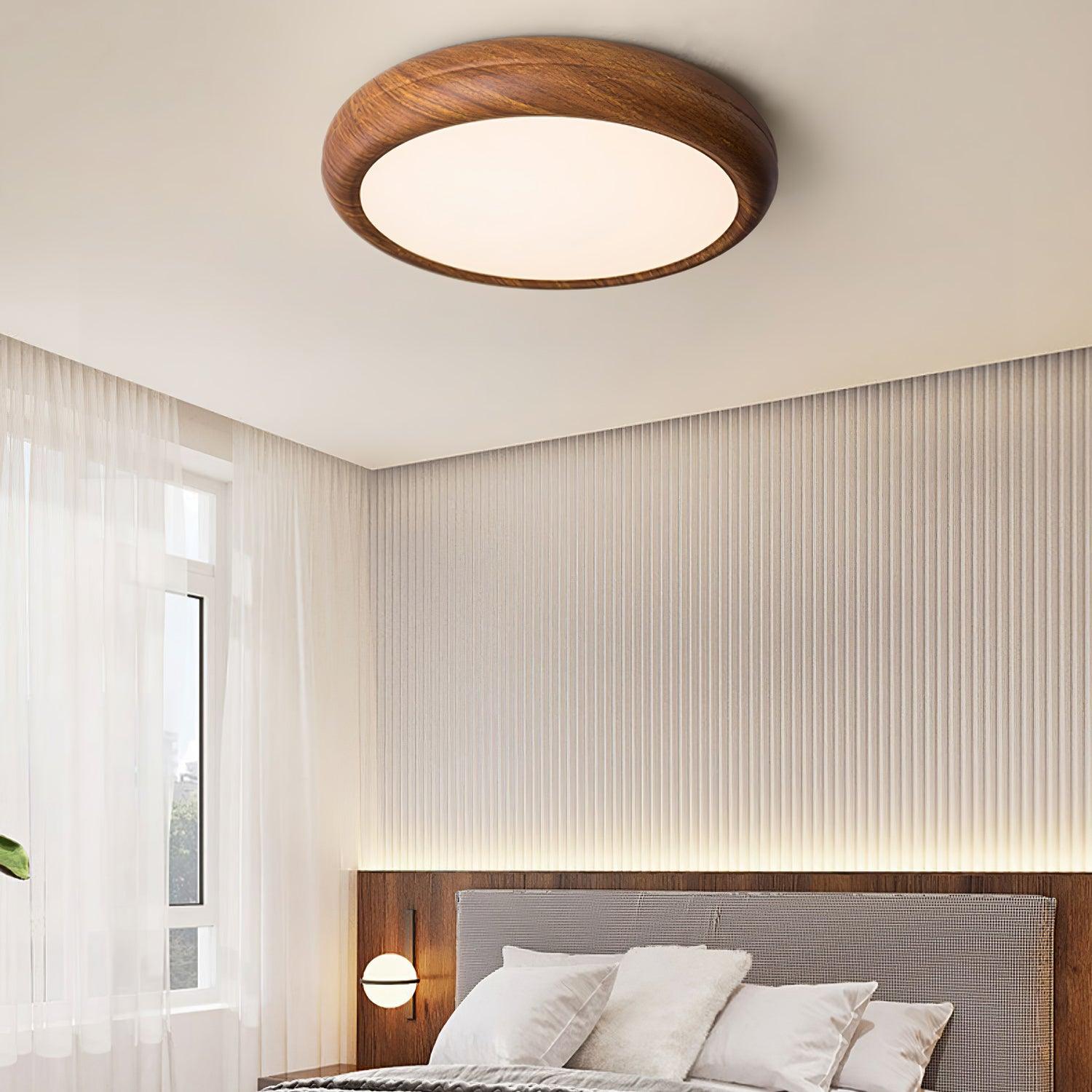 Orbis Wood Wood Grain Round Ceiling Light - Neutralighting