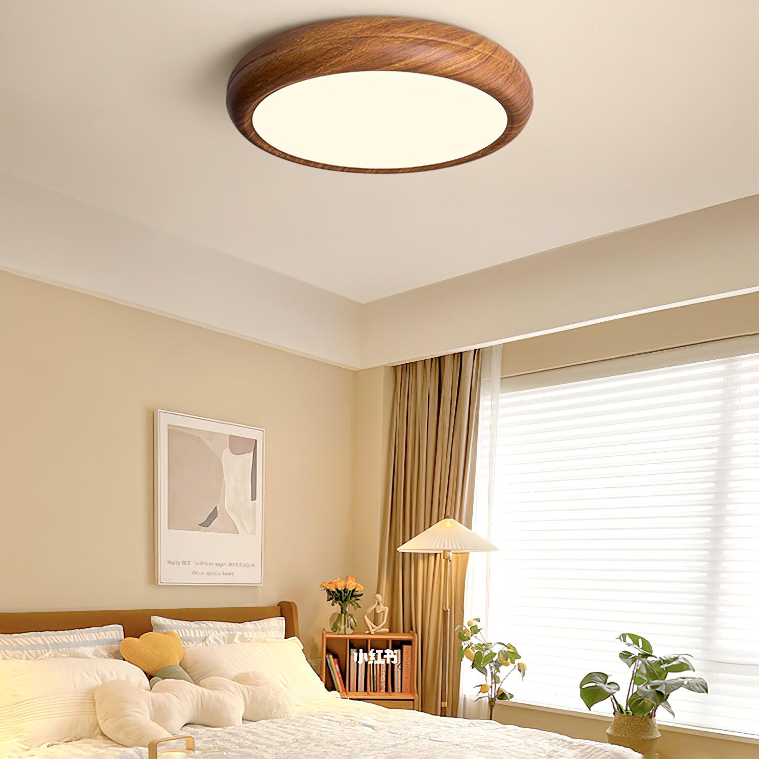 Grena Wood Grain Round Ceiling Light - Neutralighting