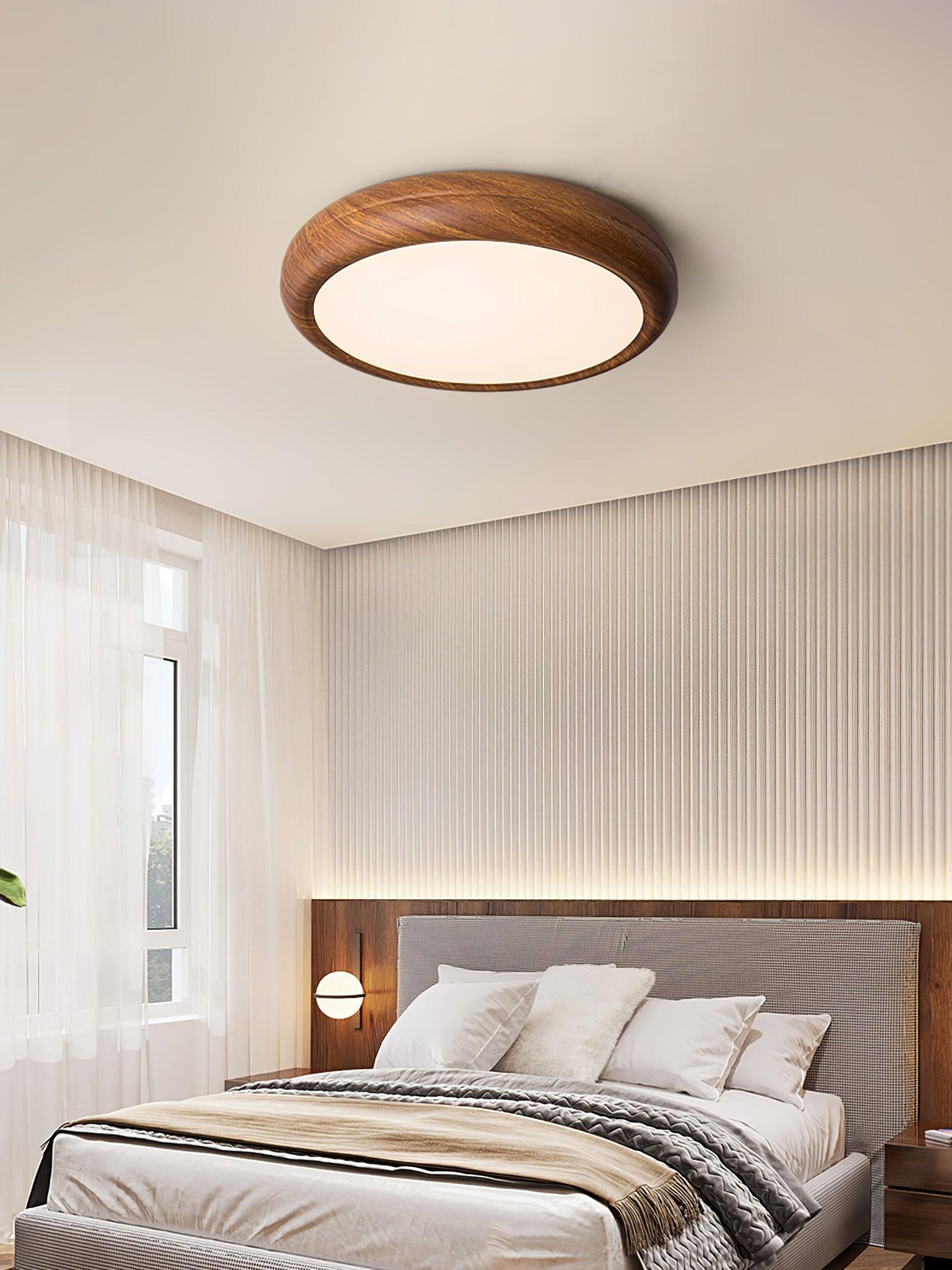 Orbis Wood Wood Grain Round Ceiling Light - Neutralighting