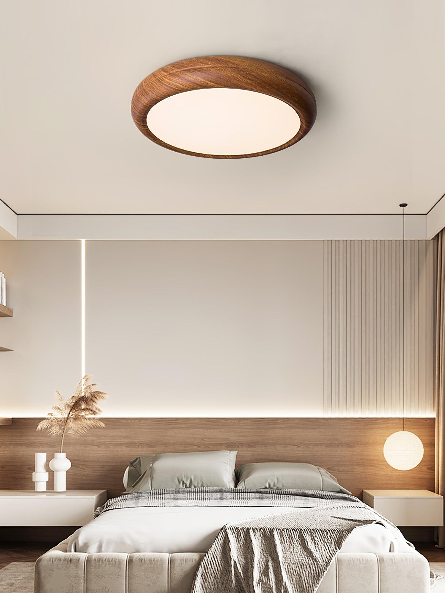 Orbis Wood Wood Grain Round Ceiling Light - Neutralighting