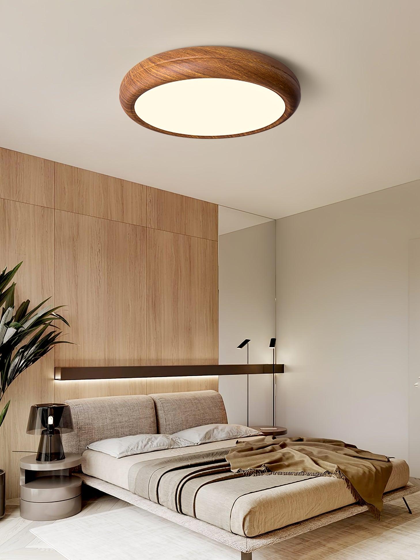 Orbis Wood Wood Grain Round Ceiling Light - Neutralighting