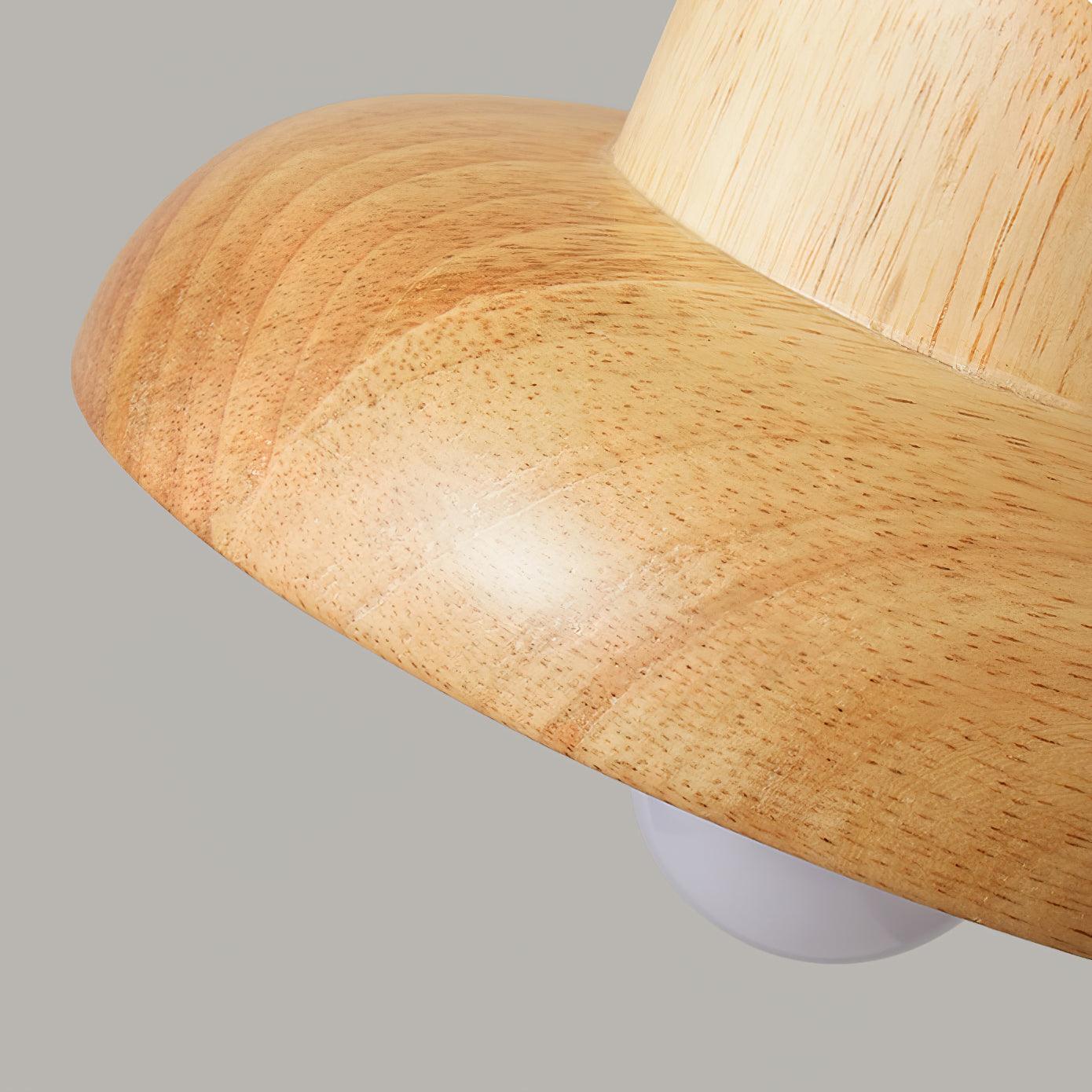 Wood Hat Pendant Lamp