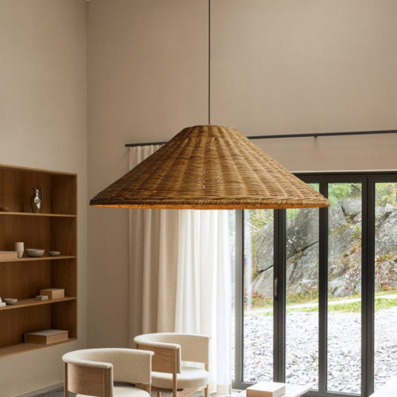 Muto Vintage Handmade LED Rattan Pendant Light Living Room - Neutralighting