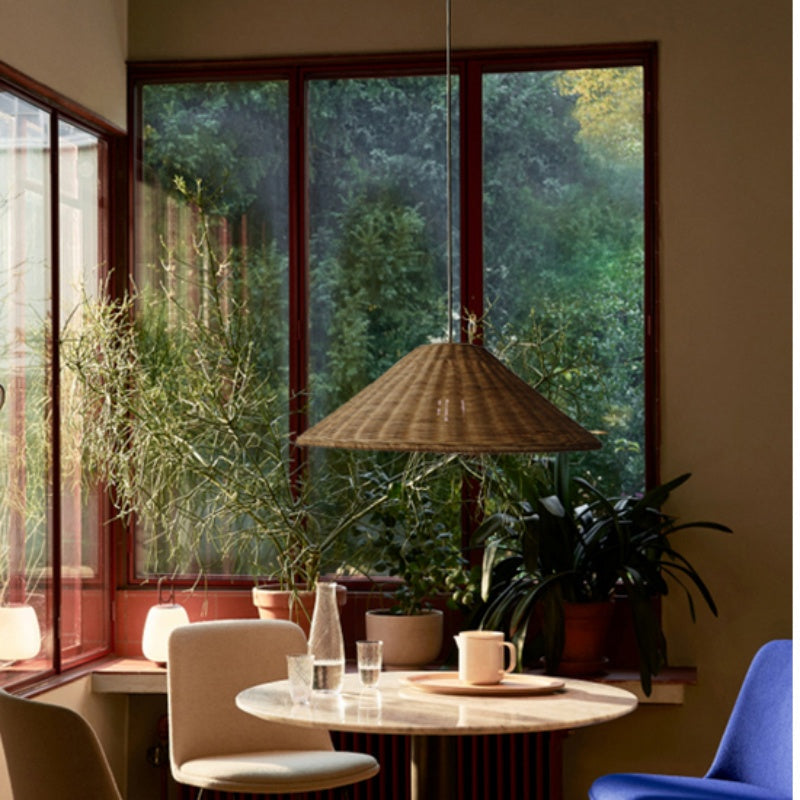 Muto Vintage Handmade LED Rattan Pendant Light Living Room - Neutralighting