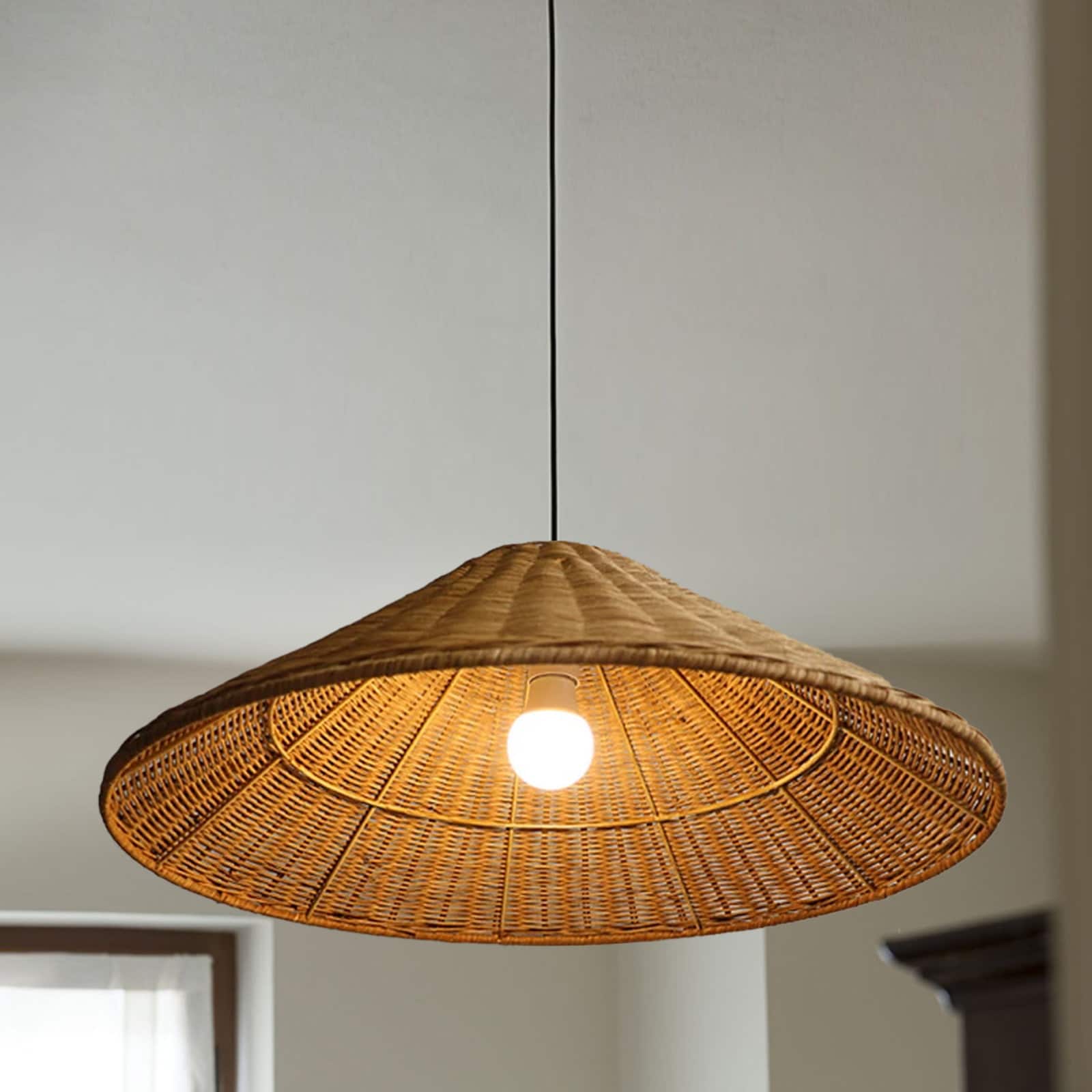 Muto Vintage Handmade LED Rattan Pendant Light Living Room - Neutralighting