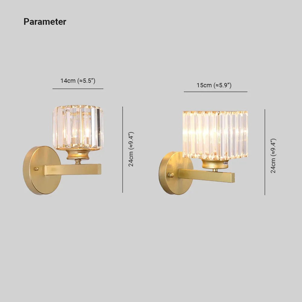 Arisha Modern LED Crystal Wall Lamp Square, Round - Neutralighting