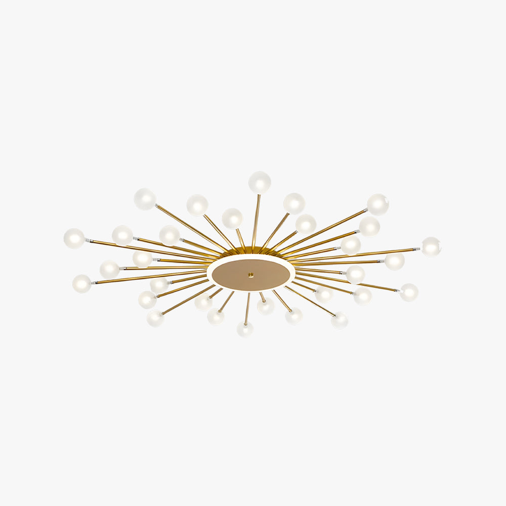 Arisha Nordic LED Flush Mount Ceiling Light Gold/Black Metal Living Room - Neutralighting