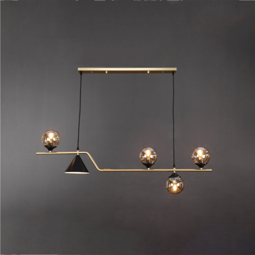 Arisha Modern LED Pendant Light Black/Gold Glass Living Room/Bedroom - Neutralighting