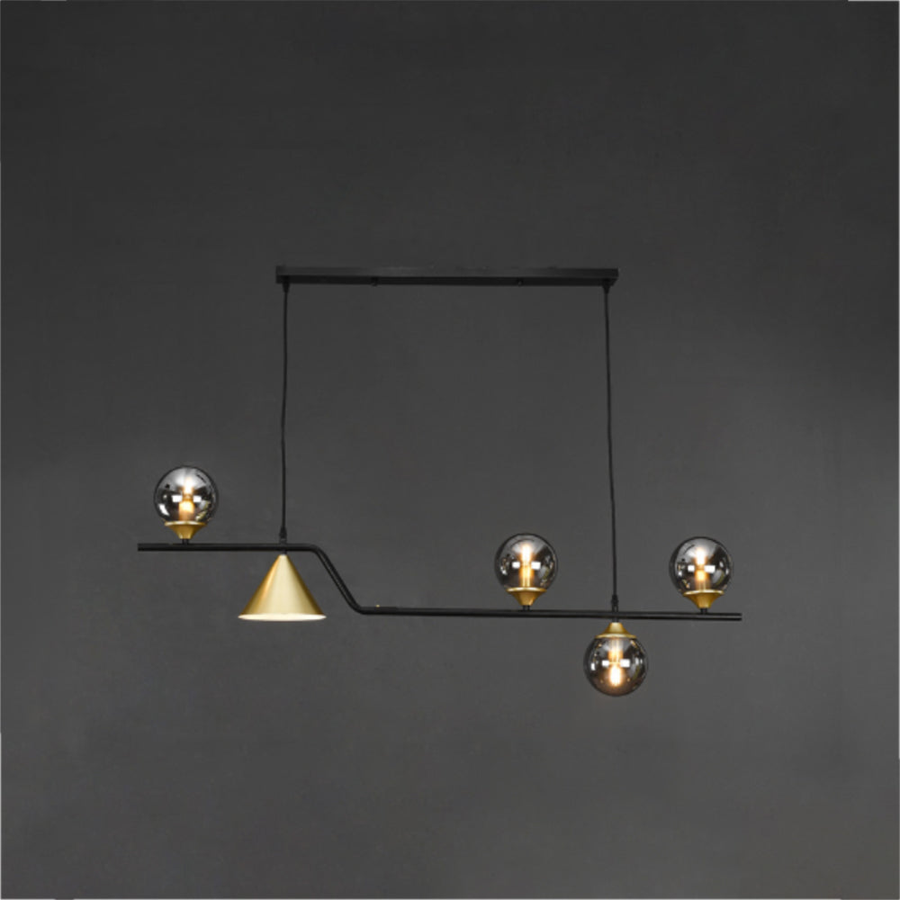 Arisha Modern LED Pendant Light Black/Gold Glass Living Room/Bedroom - Neutralighting