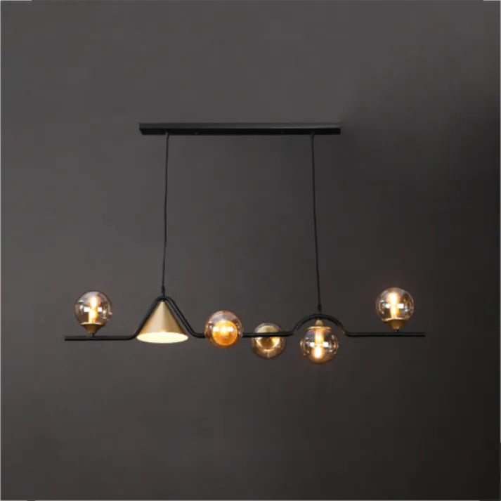 Arisha Modern LED Pendant Light Black/Gold Glass Living Room/Bedroom - Neutralighting