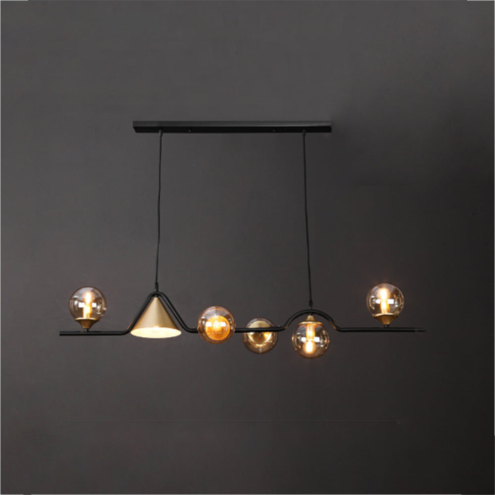 Arisha Modern LED Pendant Light Black/Gold Glass Living Room/Bedroom - Neutralighting