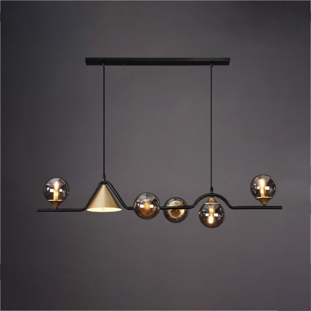 Arisha Modern LED Pendant Light Black/Gold Glass Living Room/Bedroom - Neutralighting