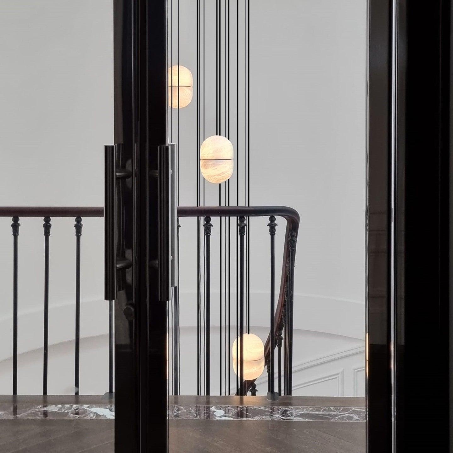 Strata Alabaster Pendant Light Capsule-shaped - Neutralighting