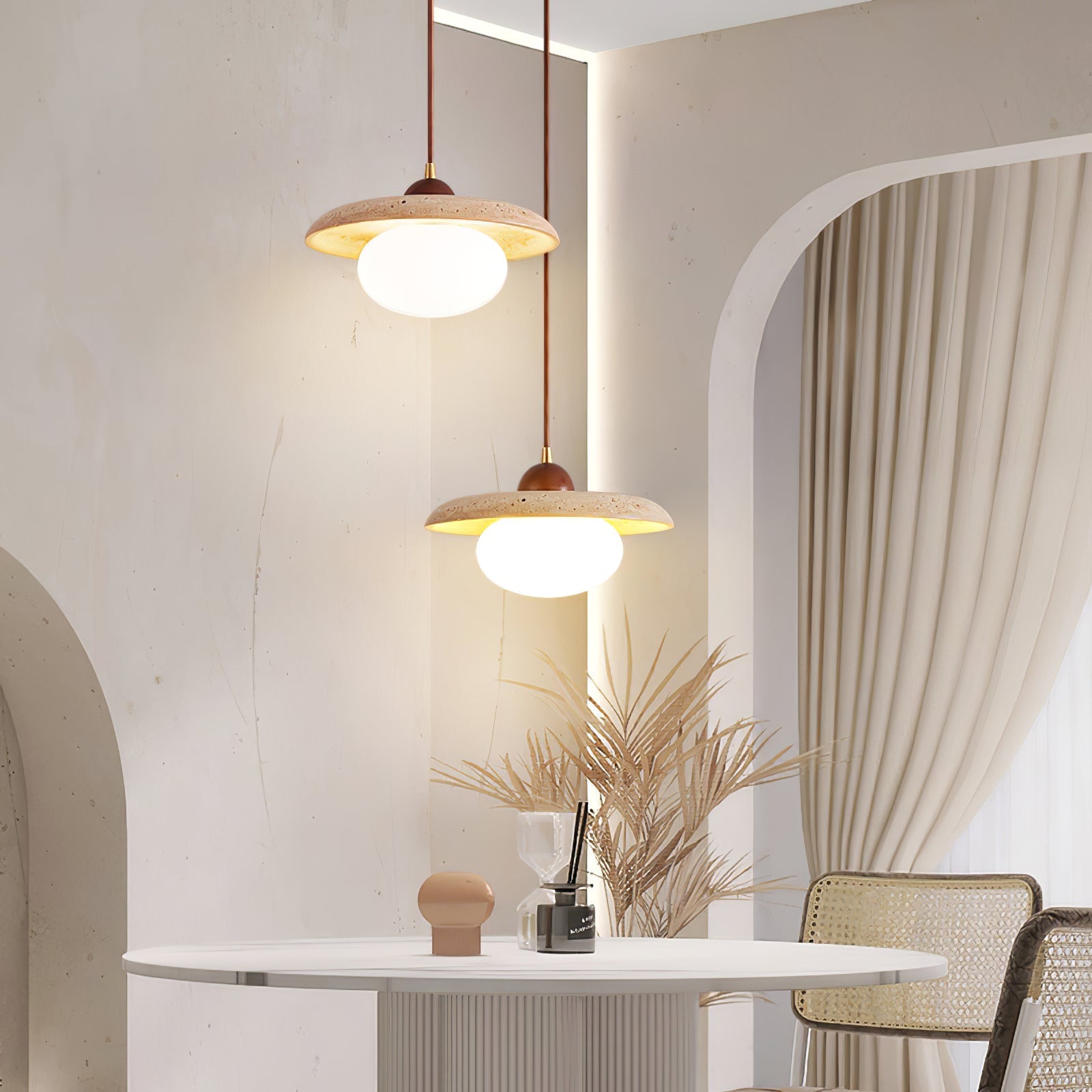Ritta Travertine Pendant Light Six Style - Neutralighting