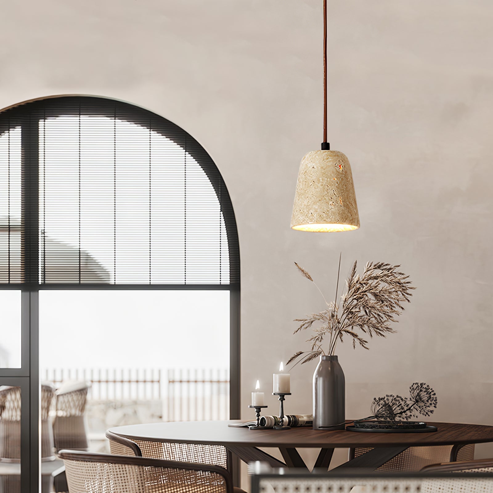 Ritta Travertine Pendant Light Six Style - Neutralighting