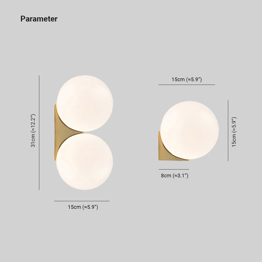 Valentina Indoor Wall Lamp Glass Brass&White Living Room Bedroom - Neutralighting