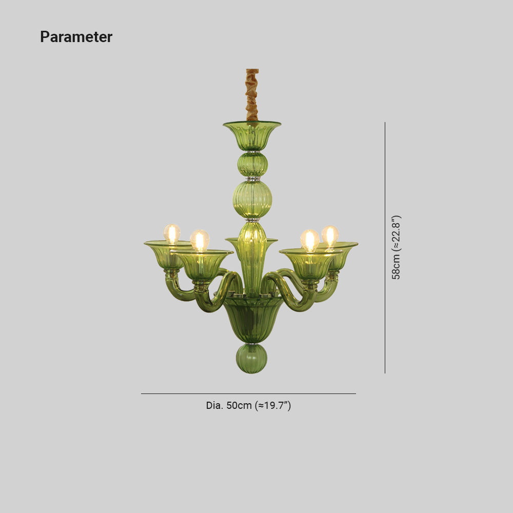 Silva Chandelier Retro Glass Yellow&Green&Clear - Neutralighting