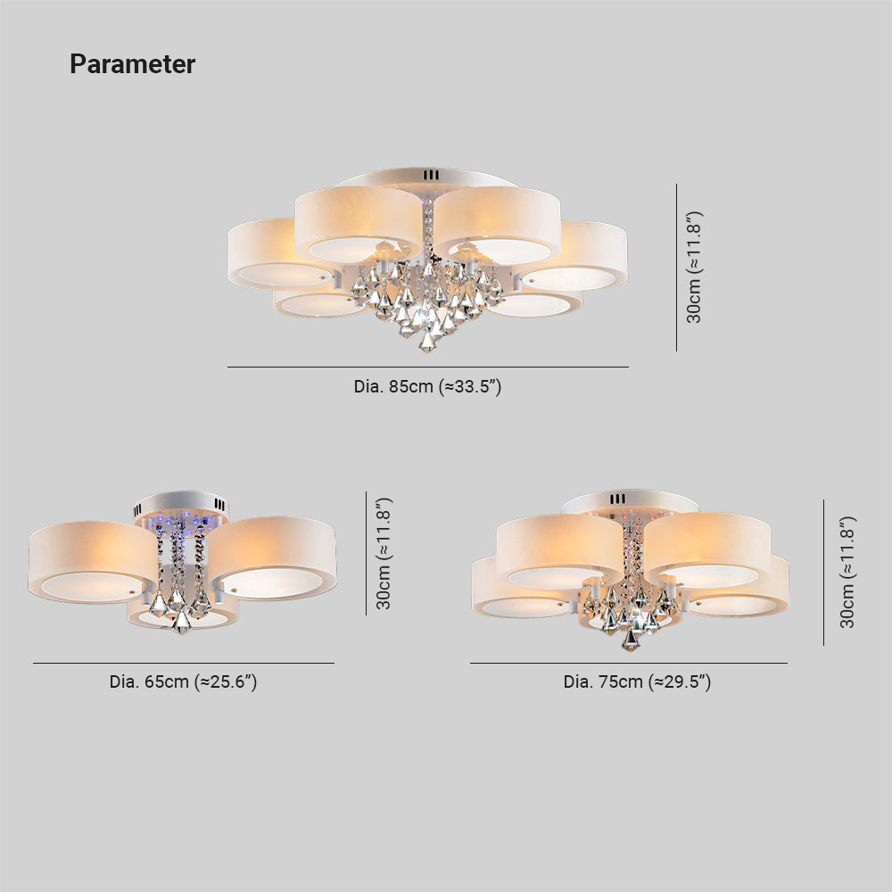 Arisha Flush Mount Ceiling Light Glass White Modern Round Hallway - Neutralighting