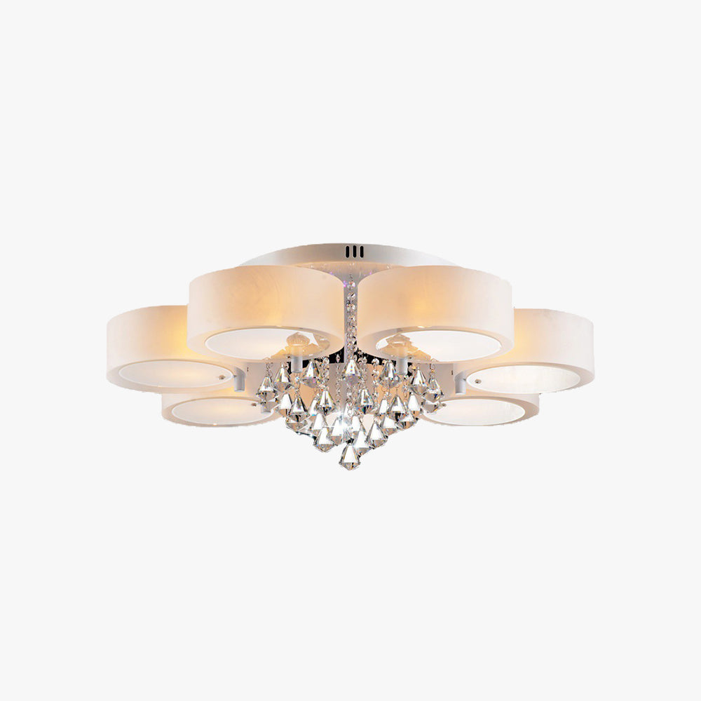 Arisha Flush Mount Ceiling Light Glass White Modern Round Hallway - Neutralighting
