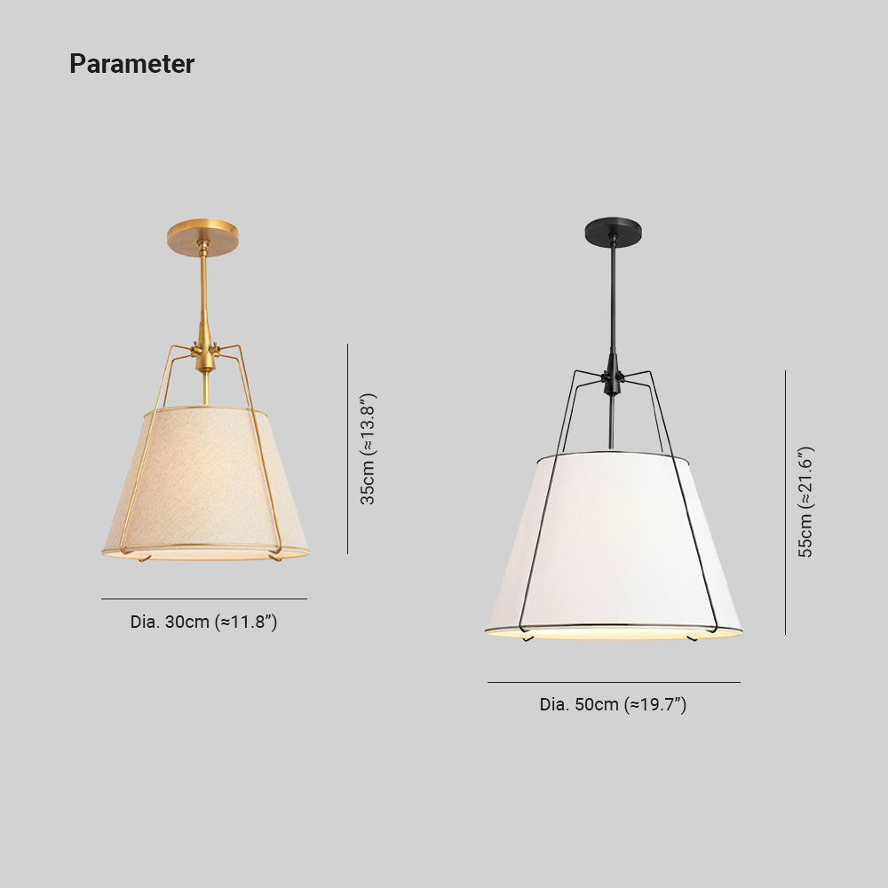 Ritta Pendant Light Fabric Dinging Room Modern Conical - Neutralighting