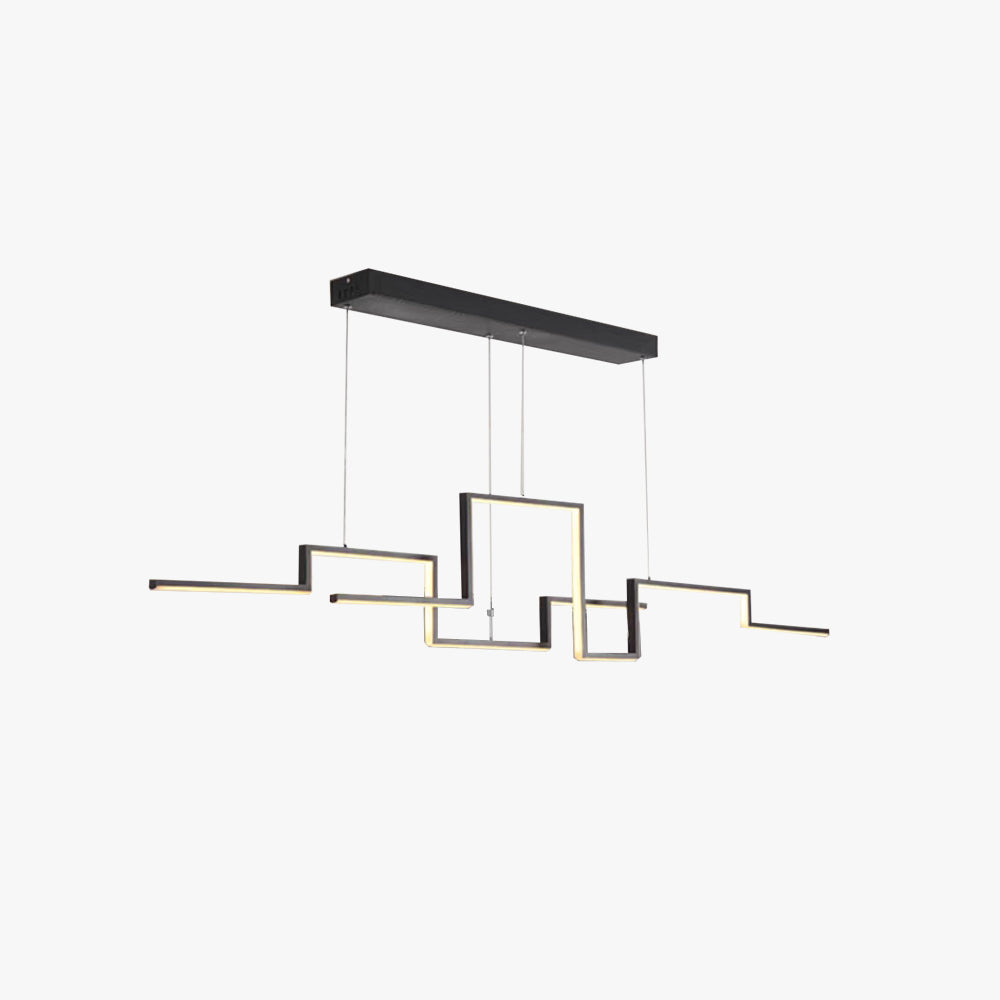 Arisha Designer Linear Metal Pendant Light, Black/Gold - Neutralighting