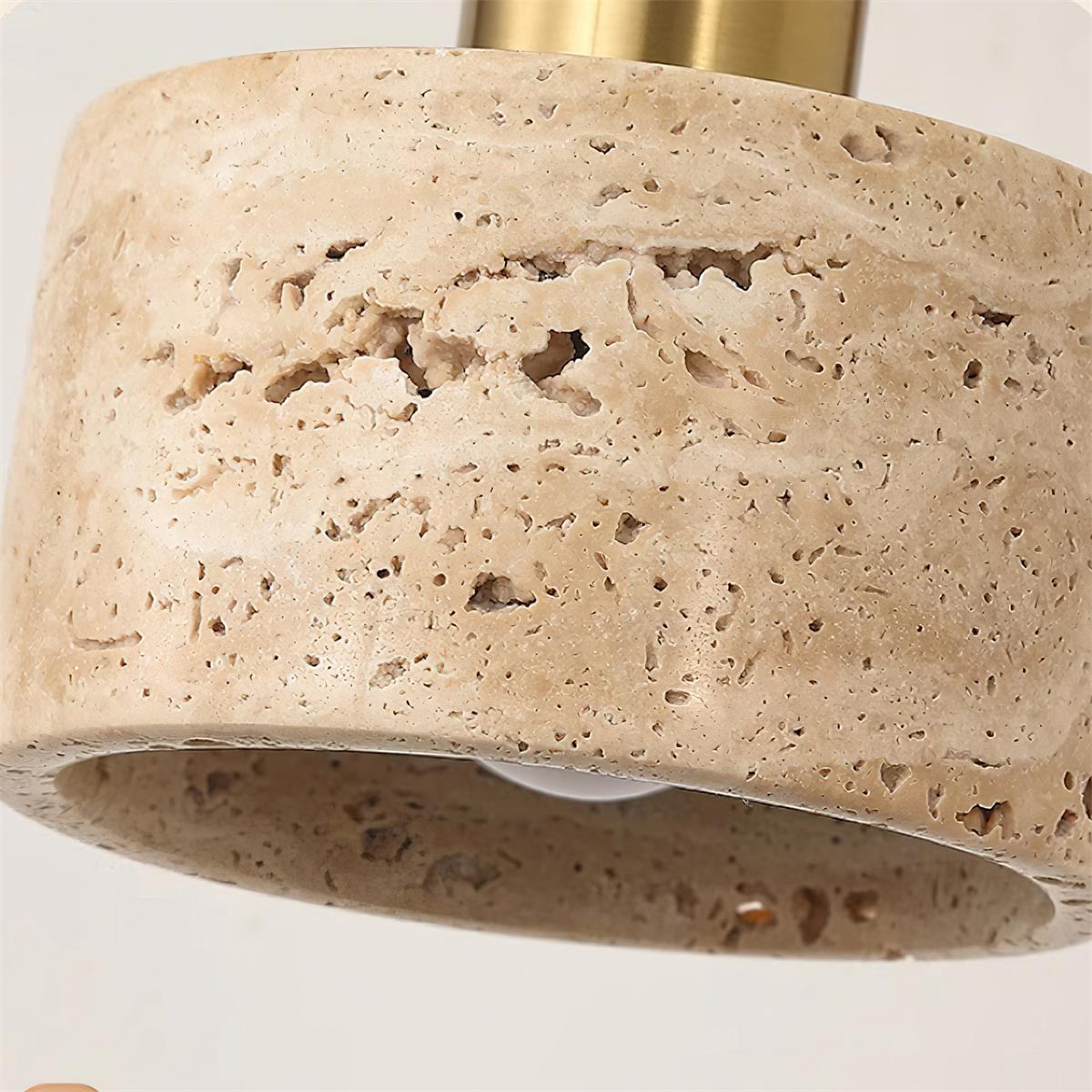 Wall Lamp with Travertine Cylinder Shade for Minimalist Ambiance - Neutralighting