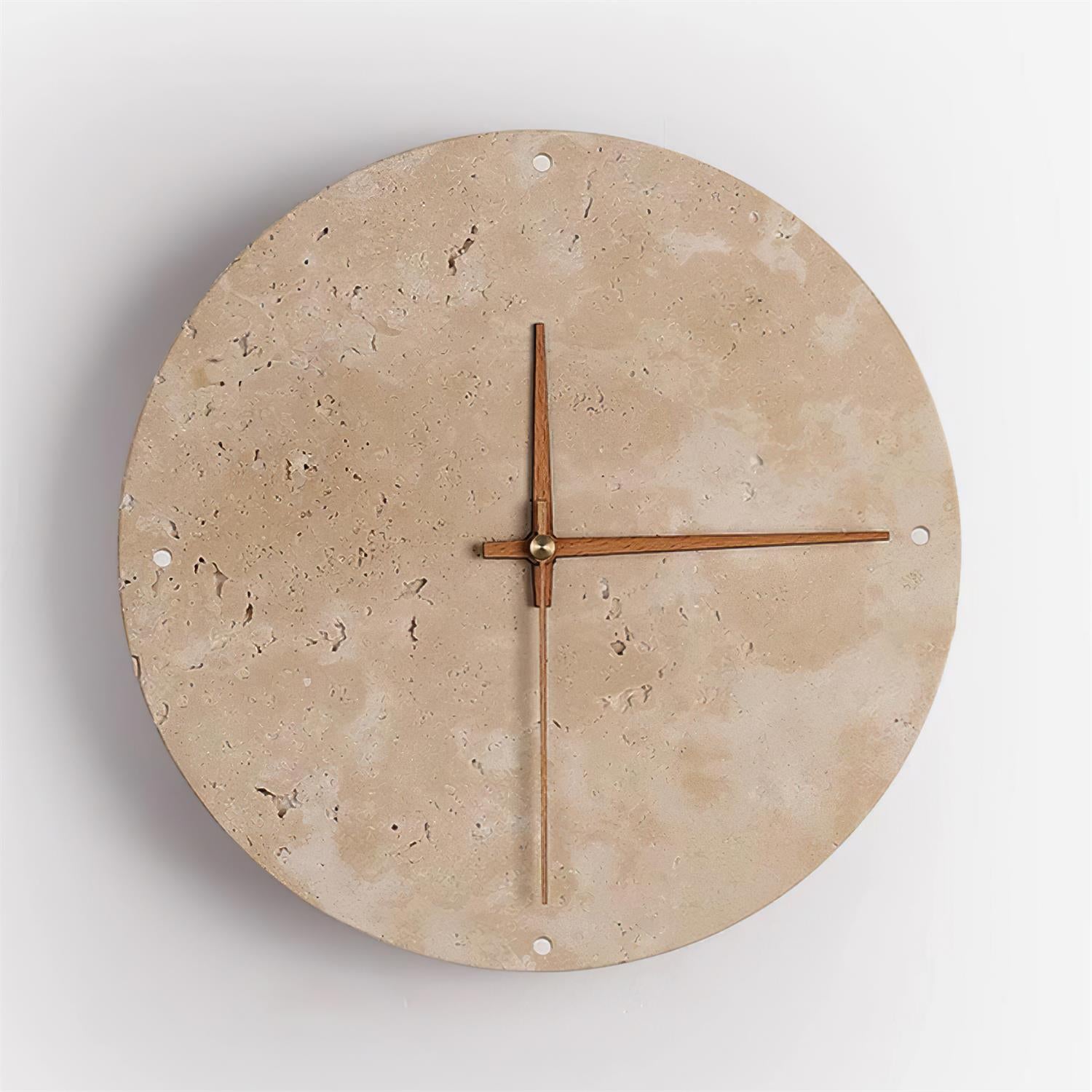 Wall Lamp Travertine Clock with Modern Minimalist Style Natural - Neutralighting