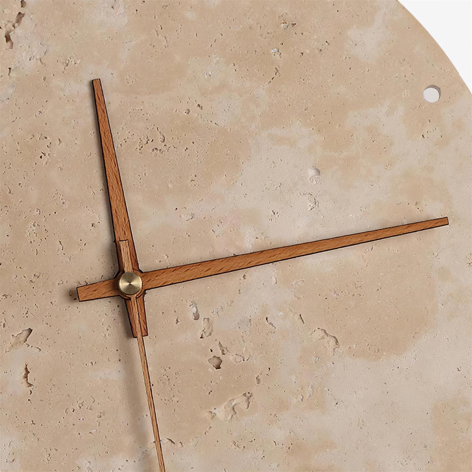 Wall Lamp Travertine Clock with Modern Minimalist Style Natural - Neutralighting