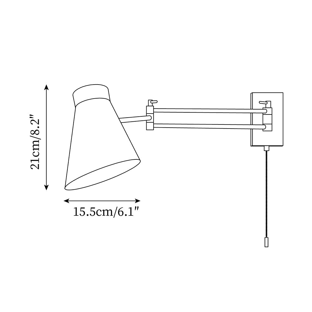 Wall Lamp Swing Arm Chrome Adjustable Industrial - Neutralighting
