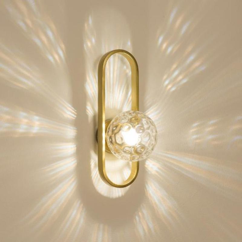 Valentina Modern Globe Bedside Wall Lamp Mount for Bedroom & Reading Room, Gold/Black - Neutralighting