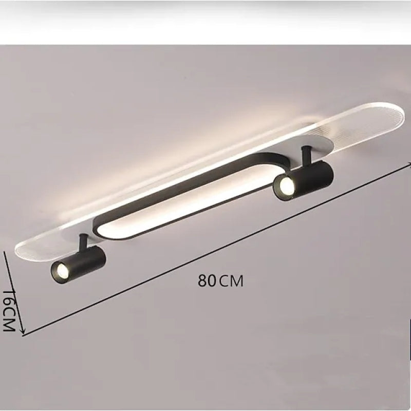 Aim Modern Rectangular LED Metal/Acrylic Ceiling Light, Black/White - Neutralighting