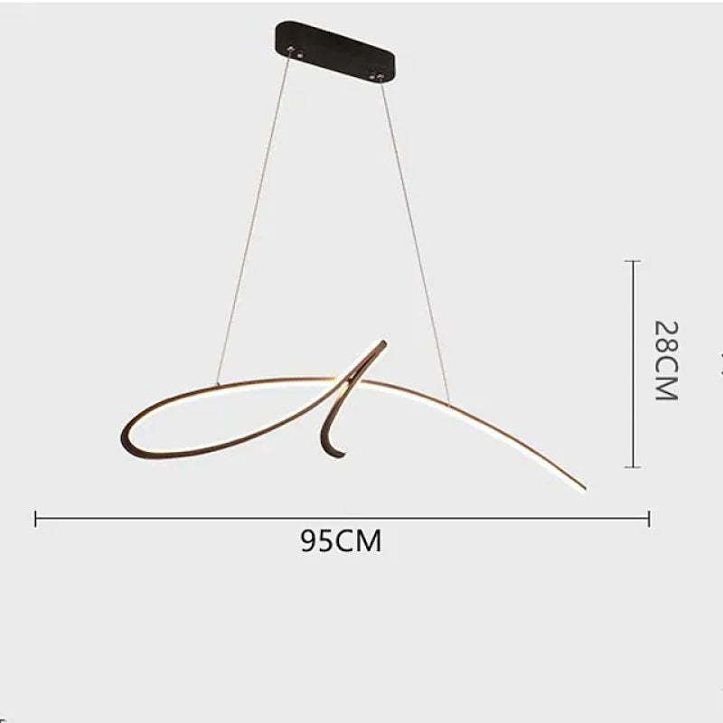 Arisha Pendant Light Irregular-curved Modern, Metal, Black/Gold, Restaurant - Neutralighting