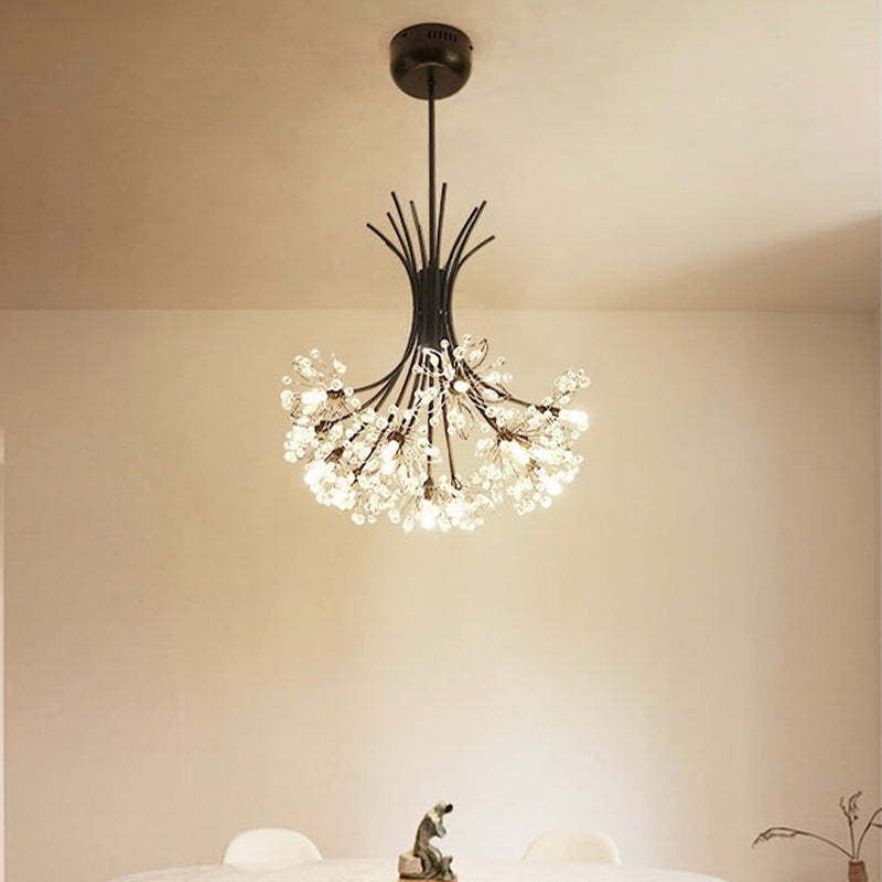 Arisha Modern Art Deco Crystal Sputnik Chandelier, Black/Gold - Neutralighting