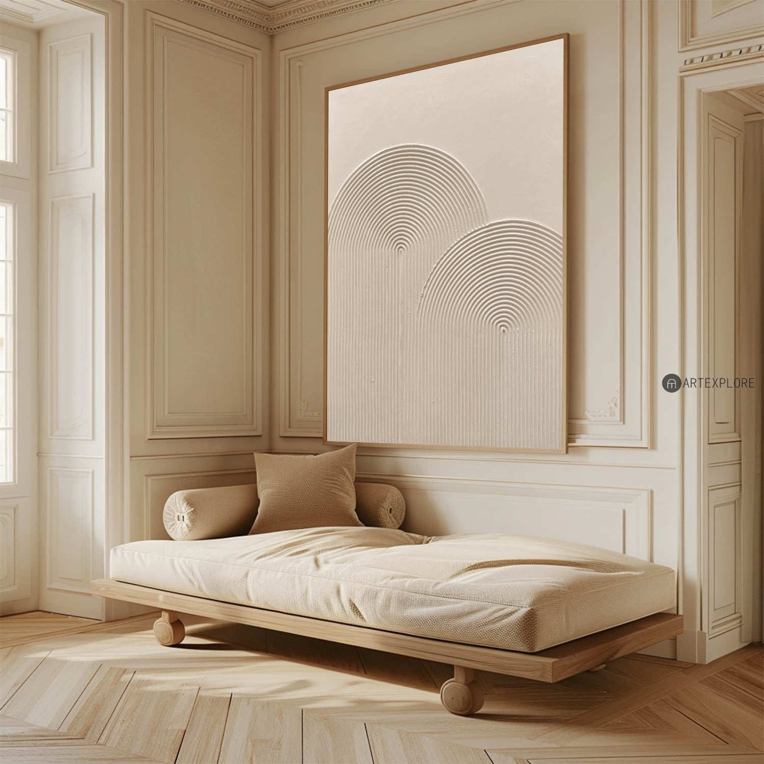 Beige Arch Line Minimalist Painting