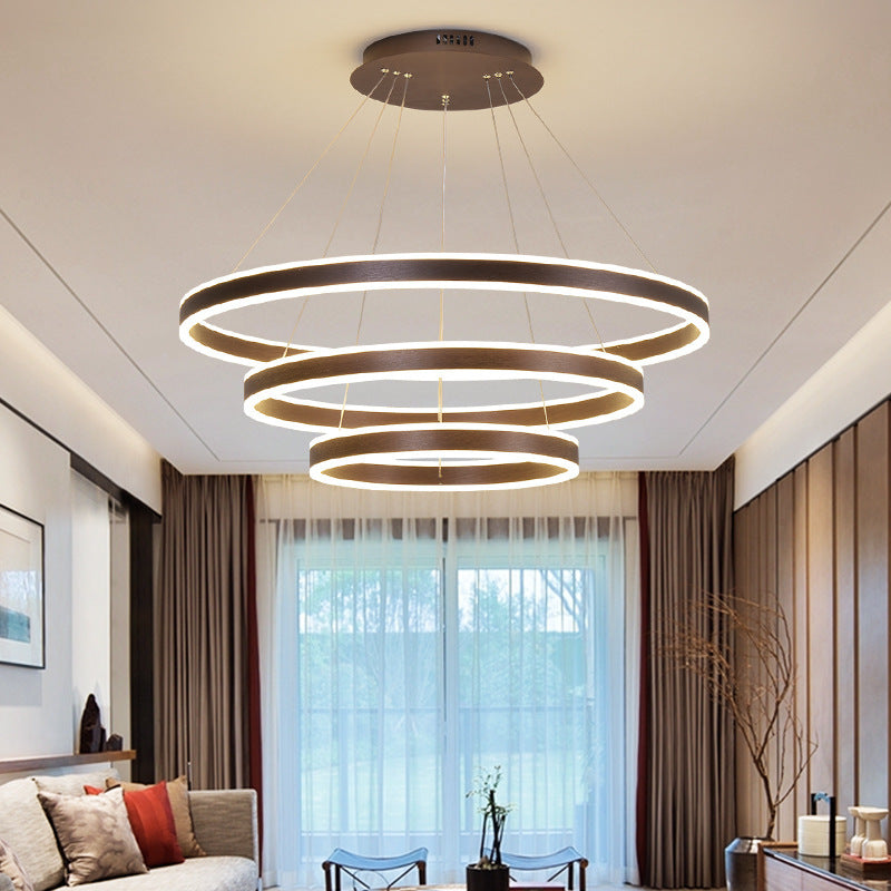 Arisha Moderne Minimaliste Coffee LED Pendant Light, 3 Ring - Neutralighting