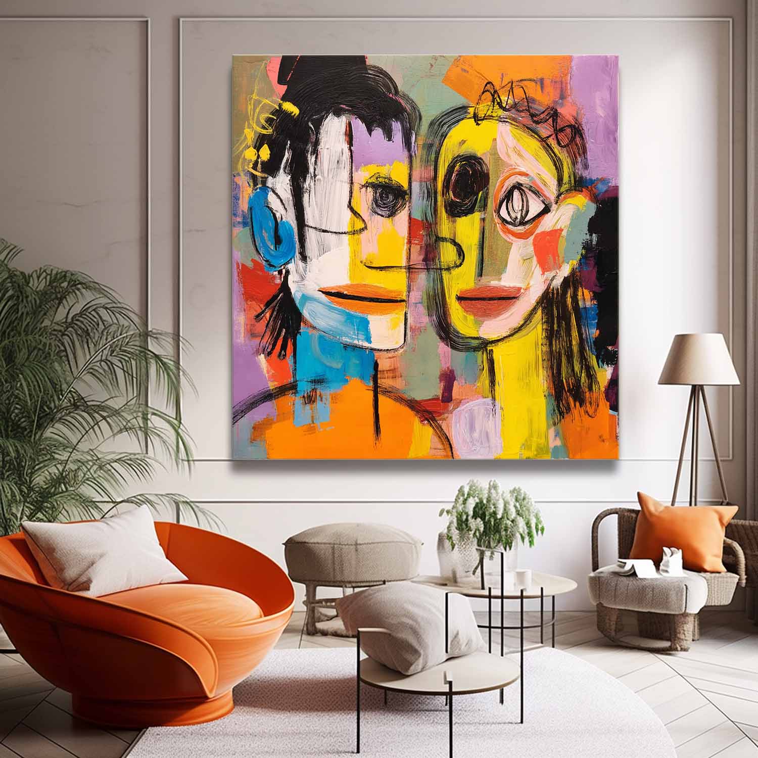 Wall Art People Cubist Scandinavian Bold Color