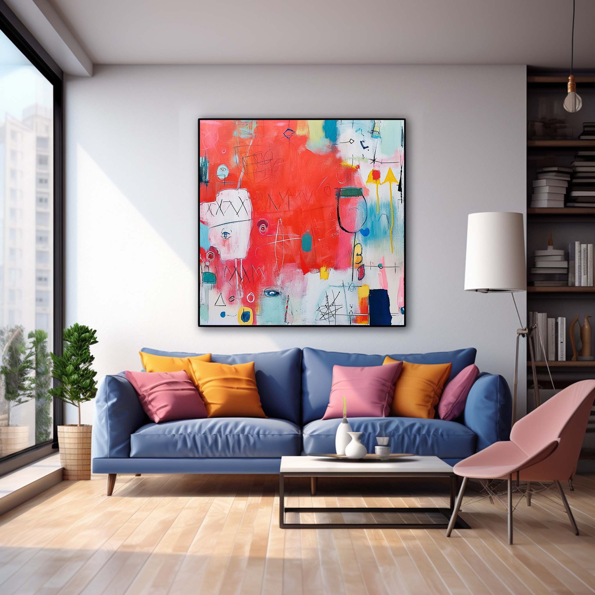 Wall Art Dense Symbolic Abstract Naive