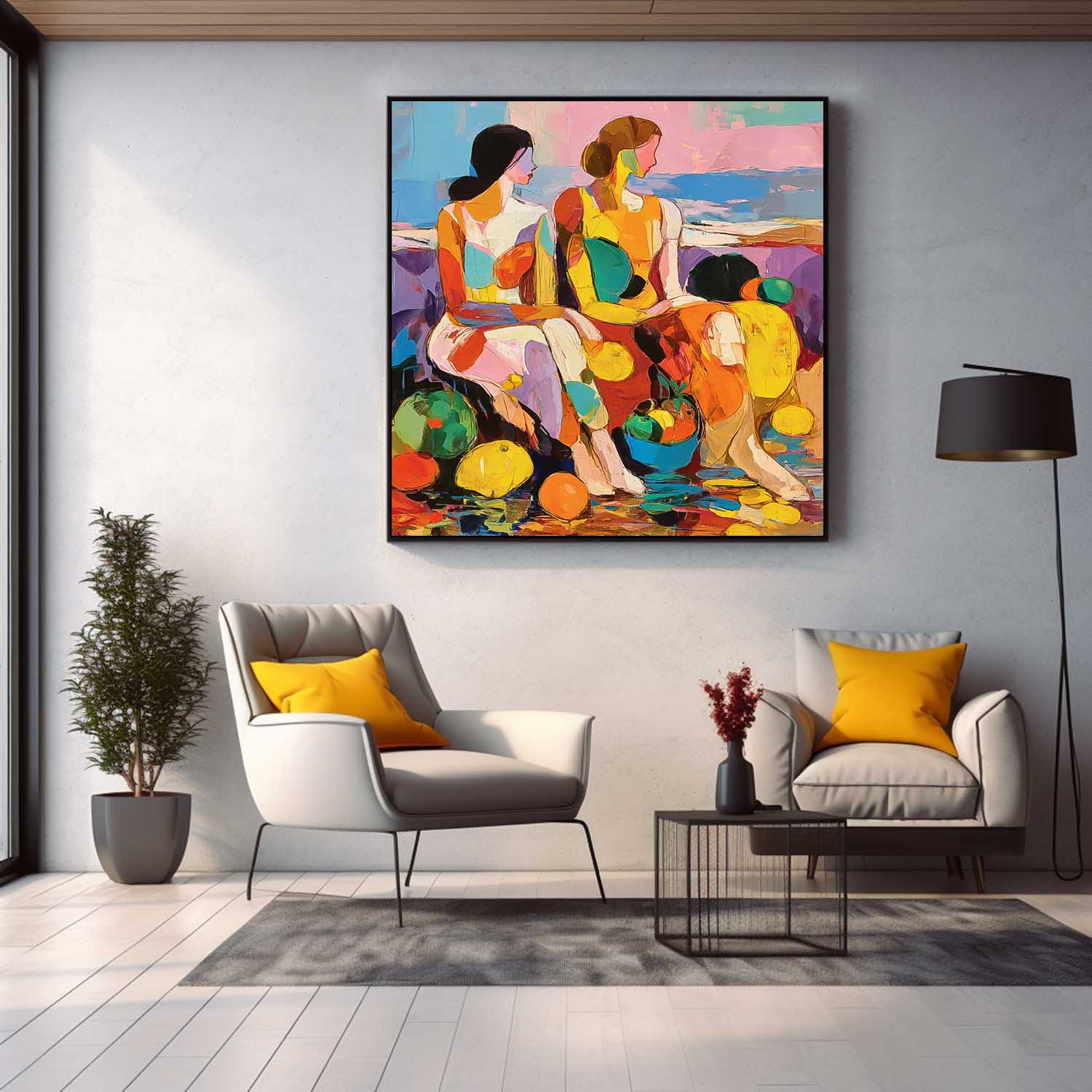 Wall Art People Impasto Retro Lyrical