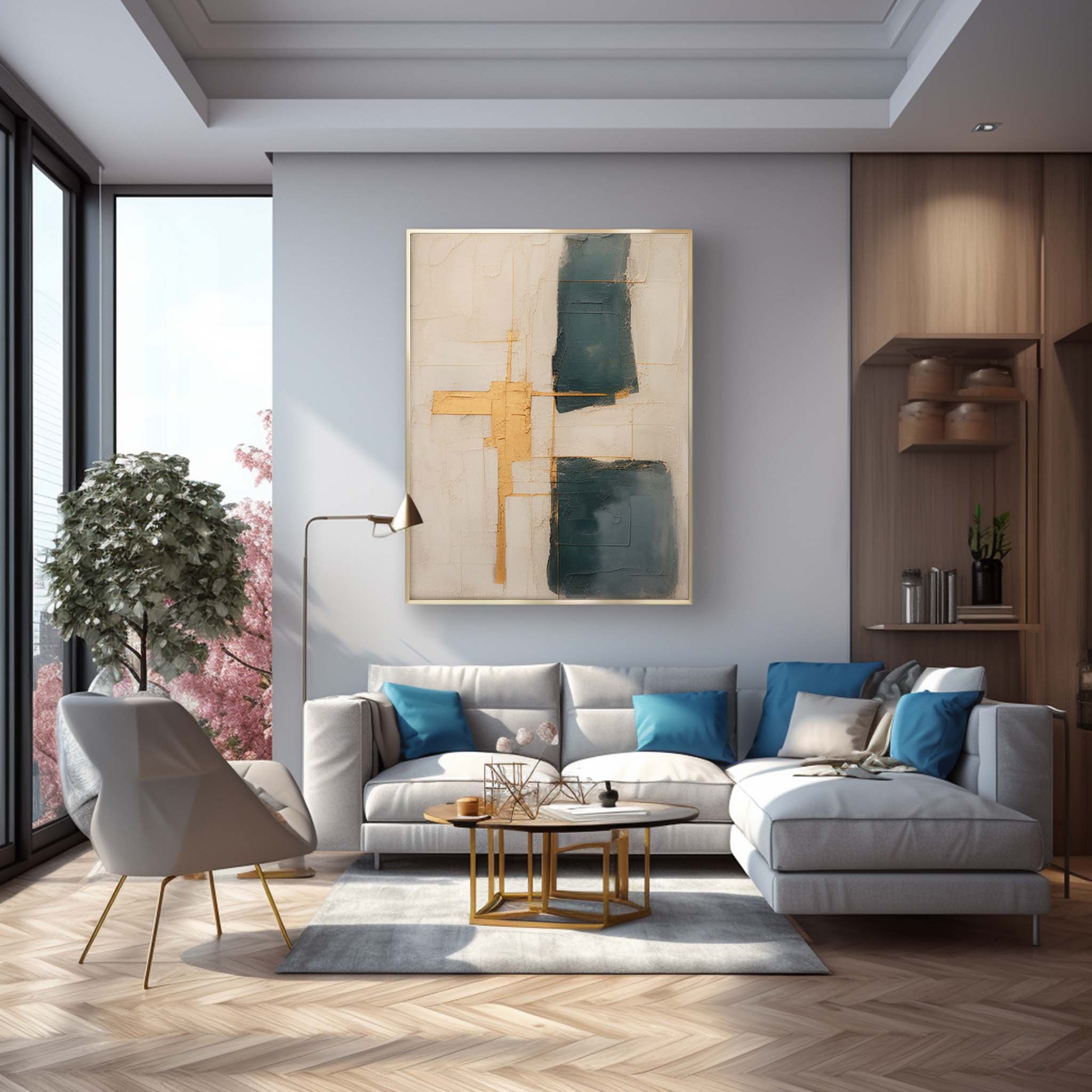 Abstract Canvas Art AB367 - Neutralighting