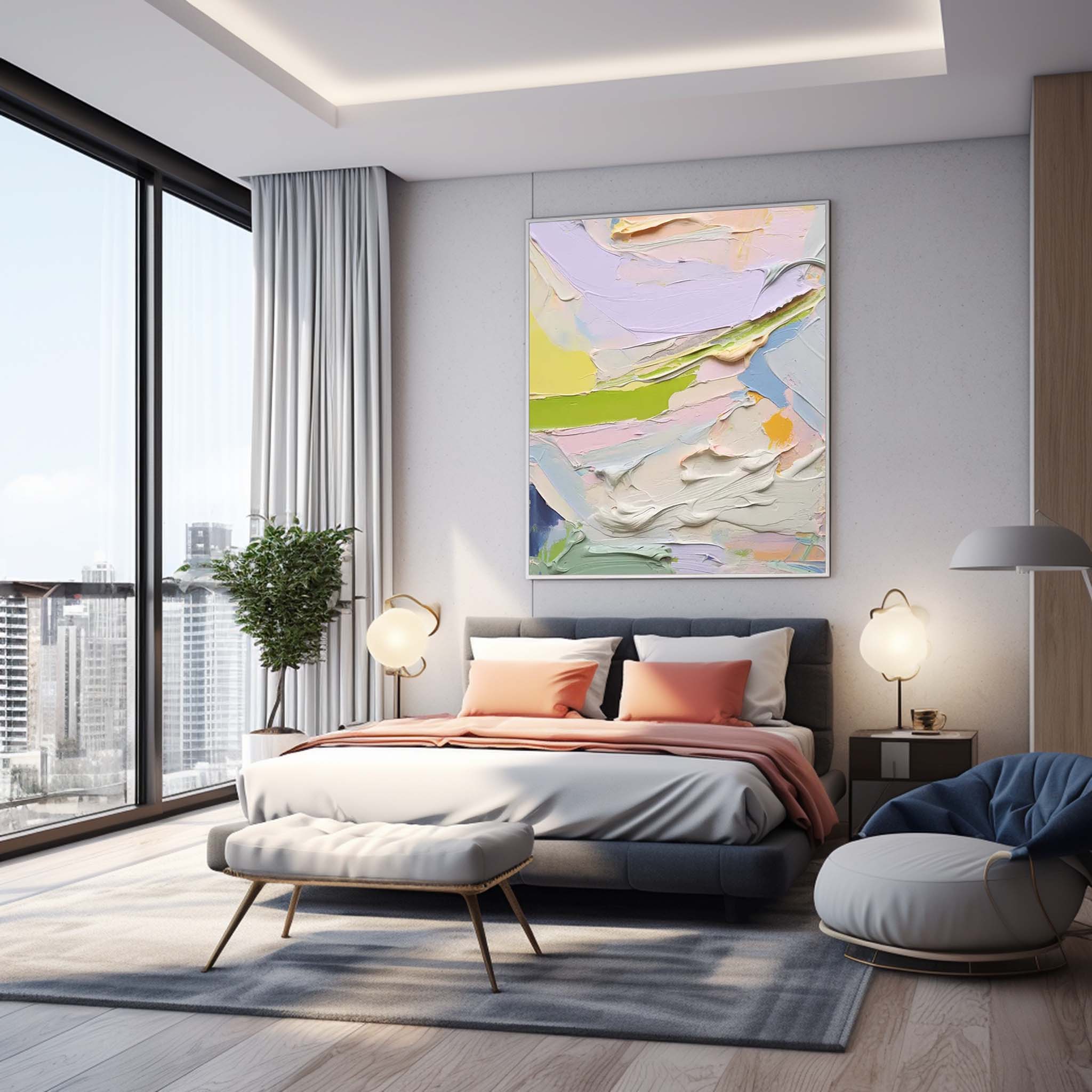 Wall Art Impasto Soft Abstract Minimalist