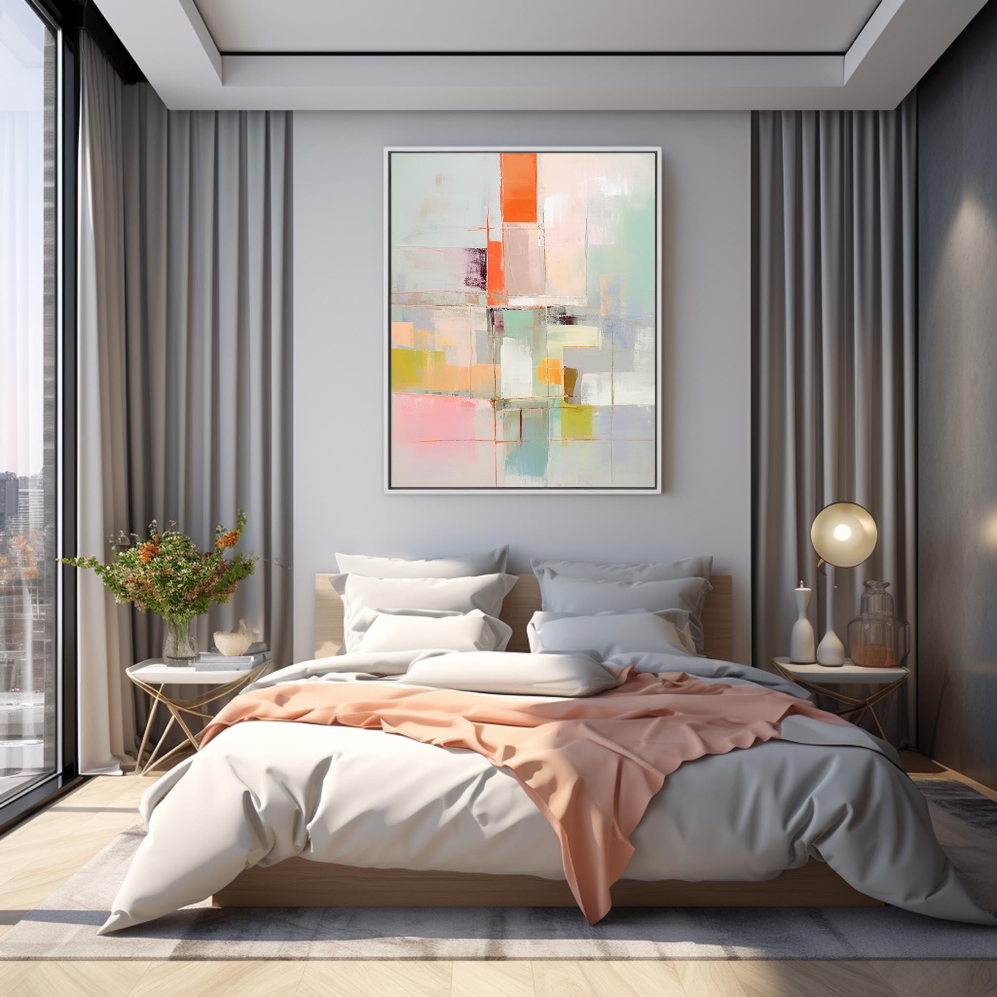 Wall Art Layer Abstract Soft Multicolor