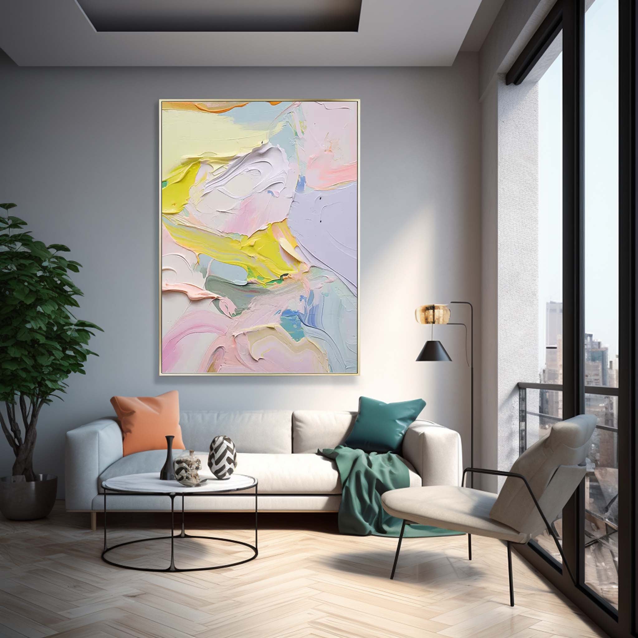 Abstract Canvas Art AB309 - Neutralighting