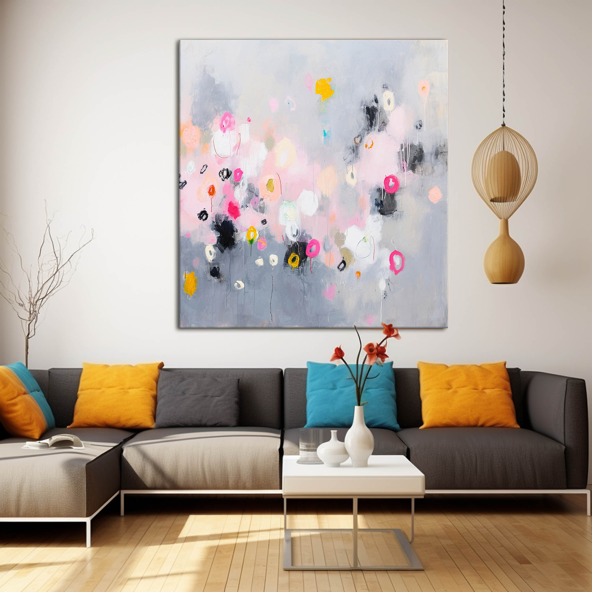 Abstract Canvas Art AB390 - Neutralighting