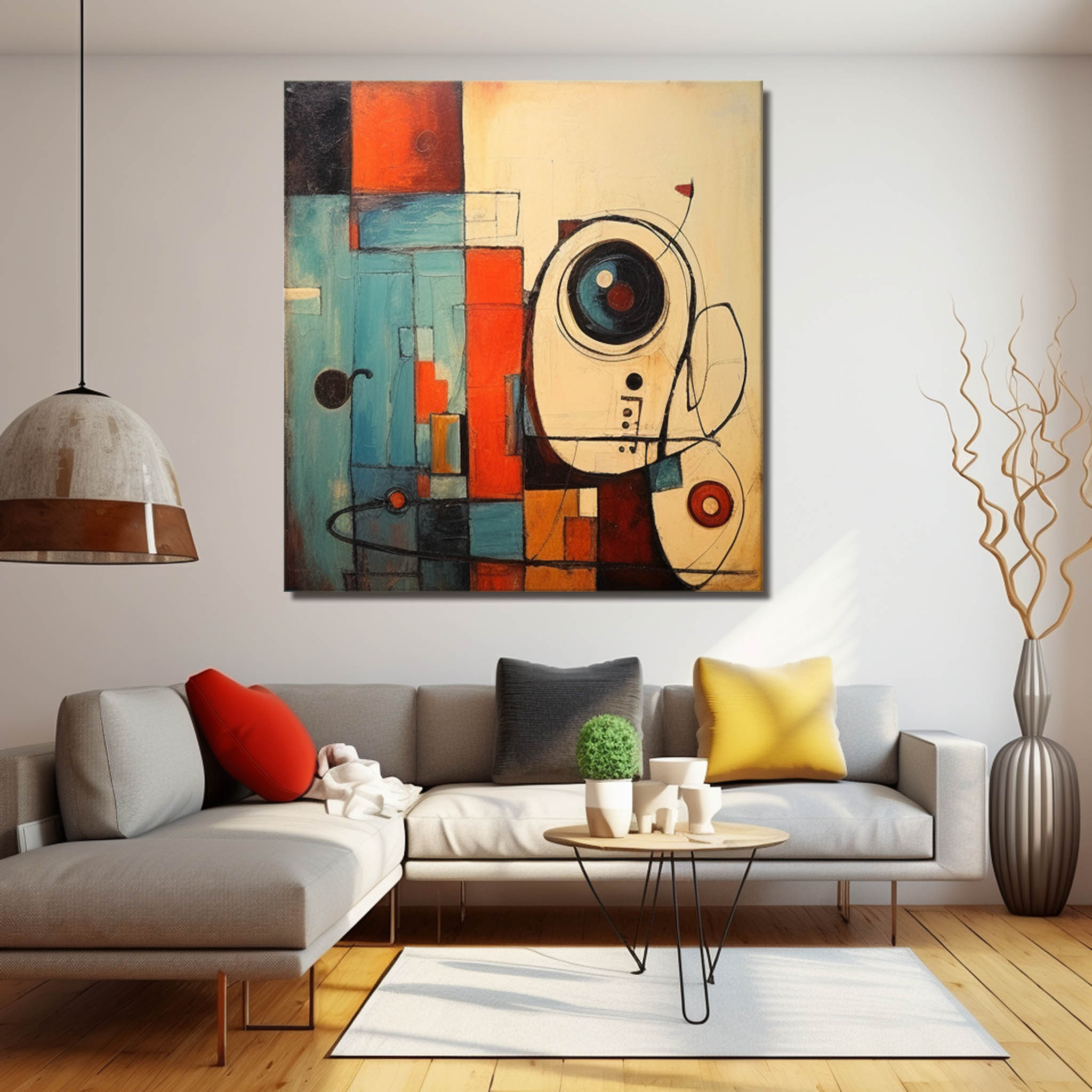 Wall Art Geometric Abstract Retro Futurism