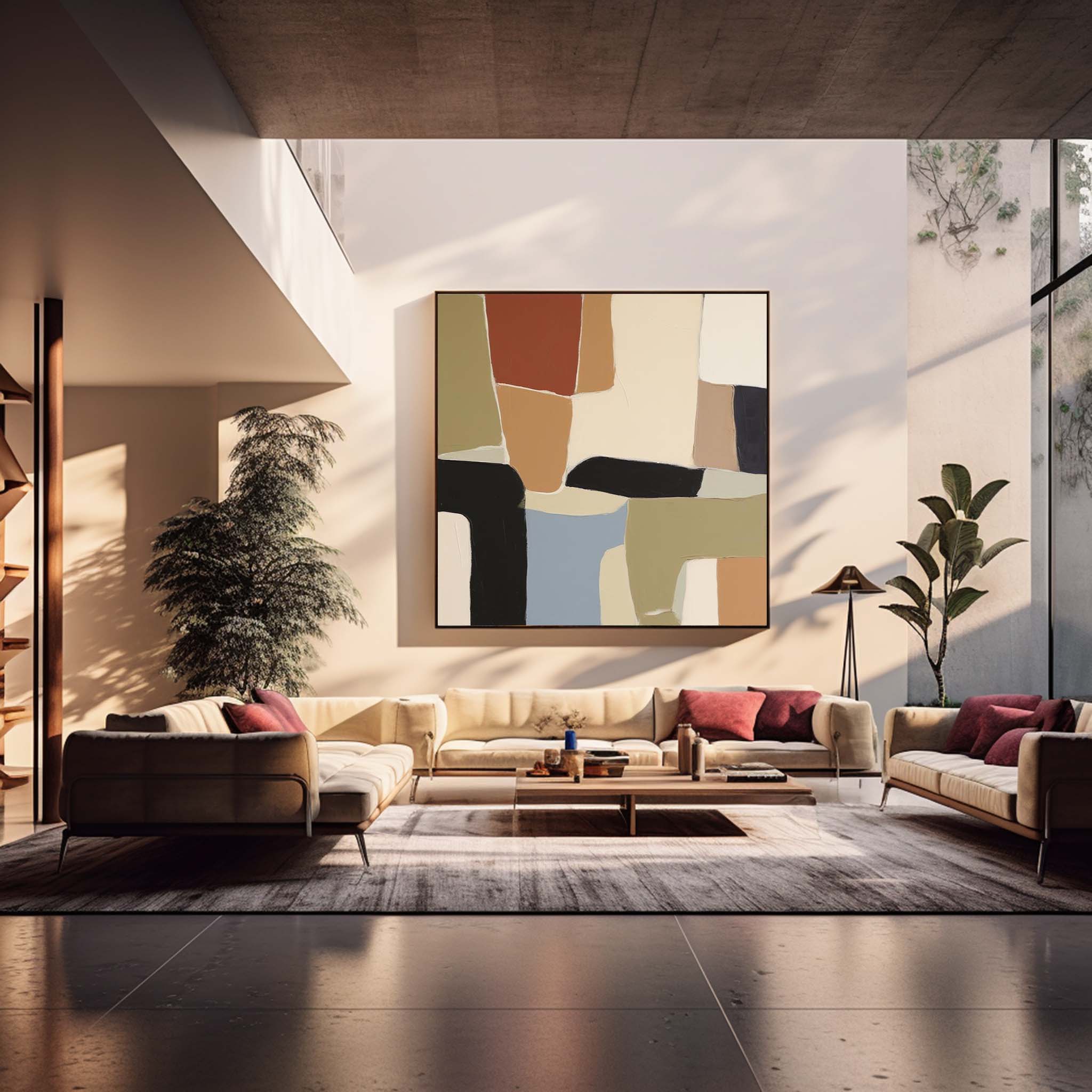 Wall Art Abstract Irregular Block Serene Calm